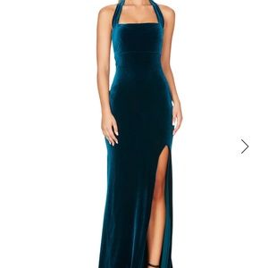Nookie Maxi Teal Velvet Dress